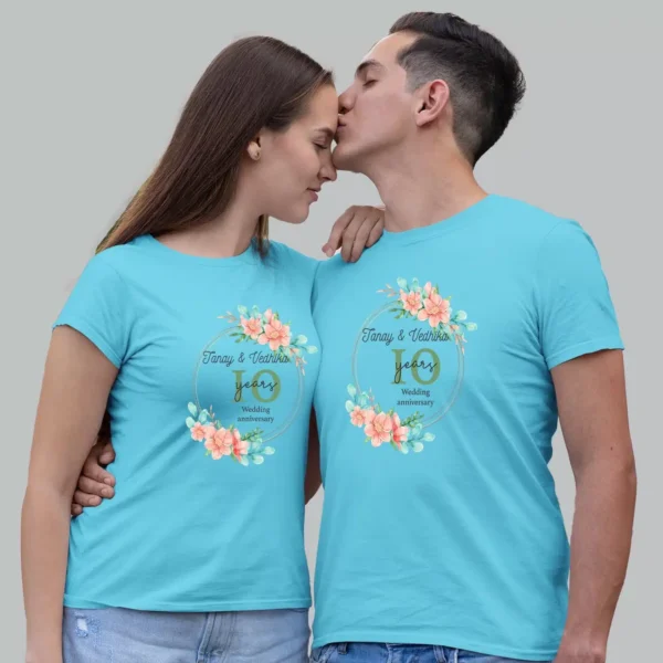 Customized Anniversary Couple T-Shirts – Personalized Matching Tees for Him & Her-10