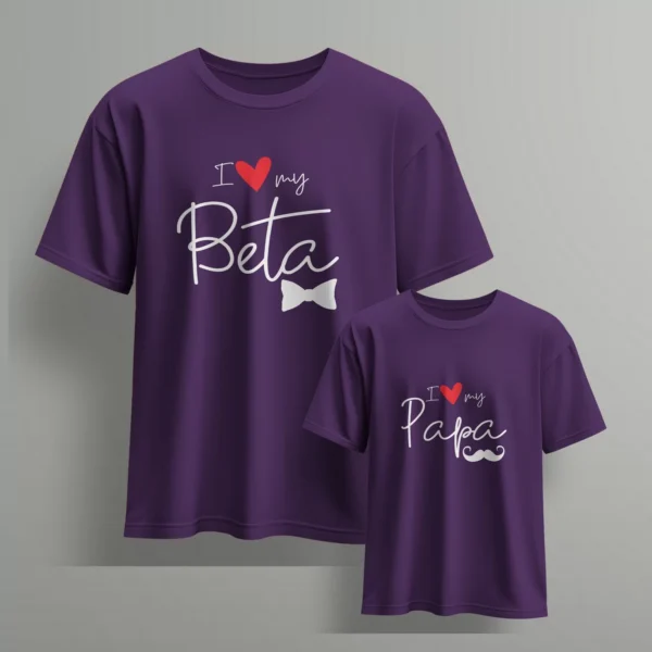 i love my beta i love my papa-4 - Fathers day Tshirts